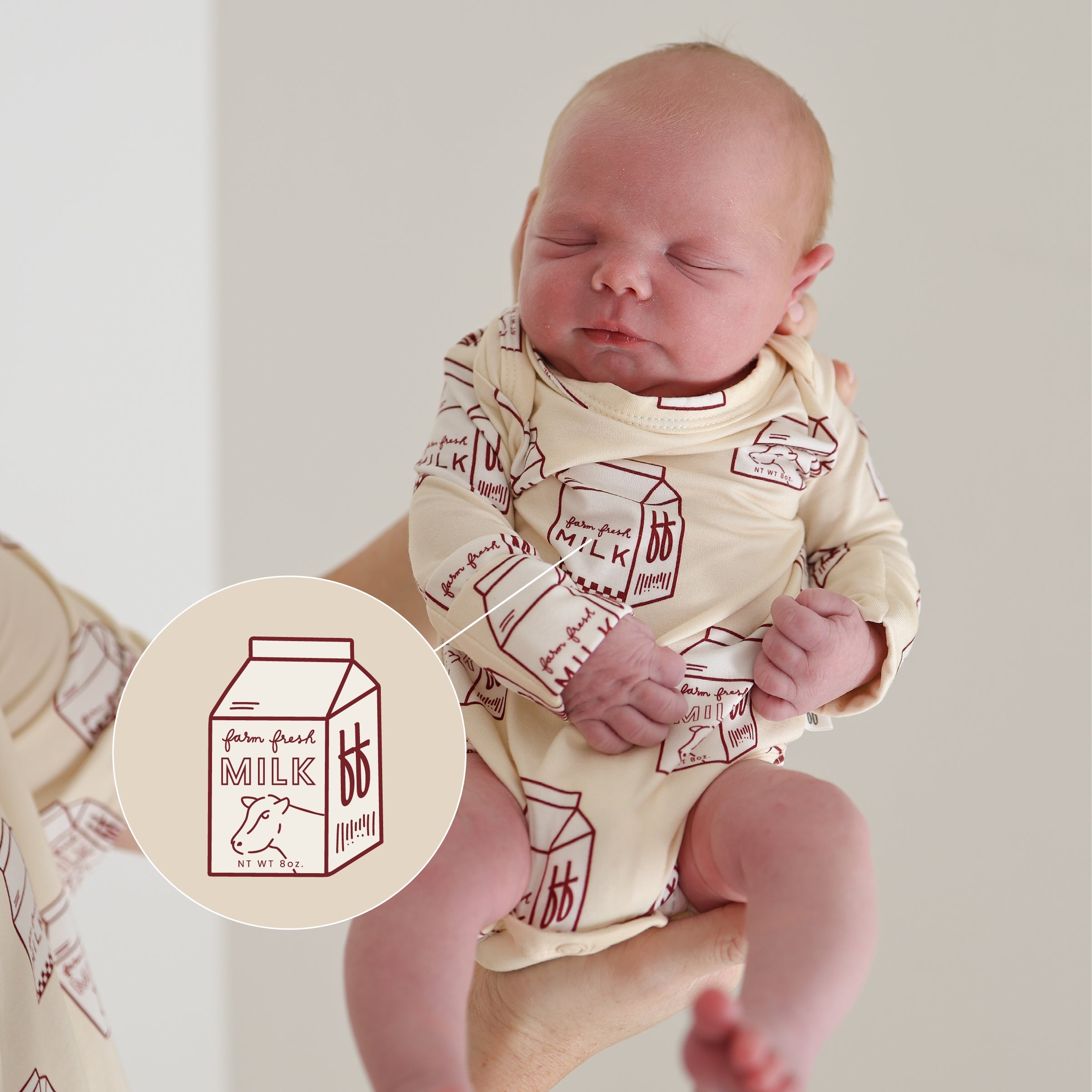 Long Sleeve Bamboo Snapsuit | Milk