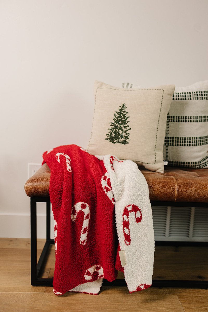 Candy Cane Plush Blanket - LITTLE RAD THINGS