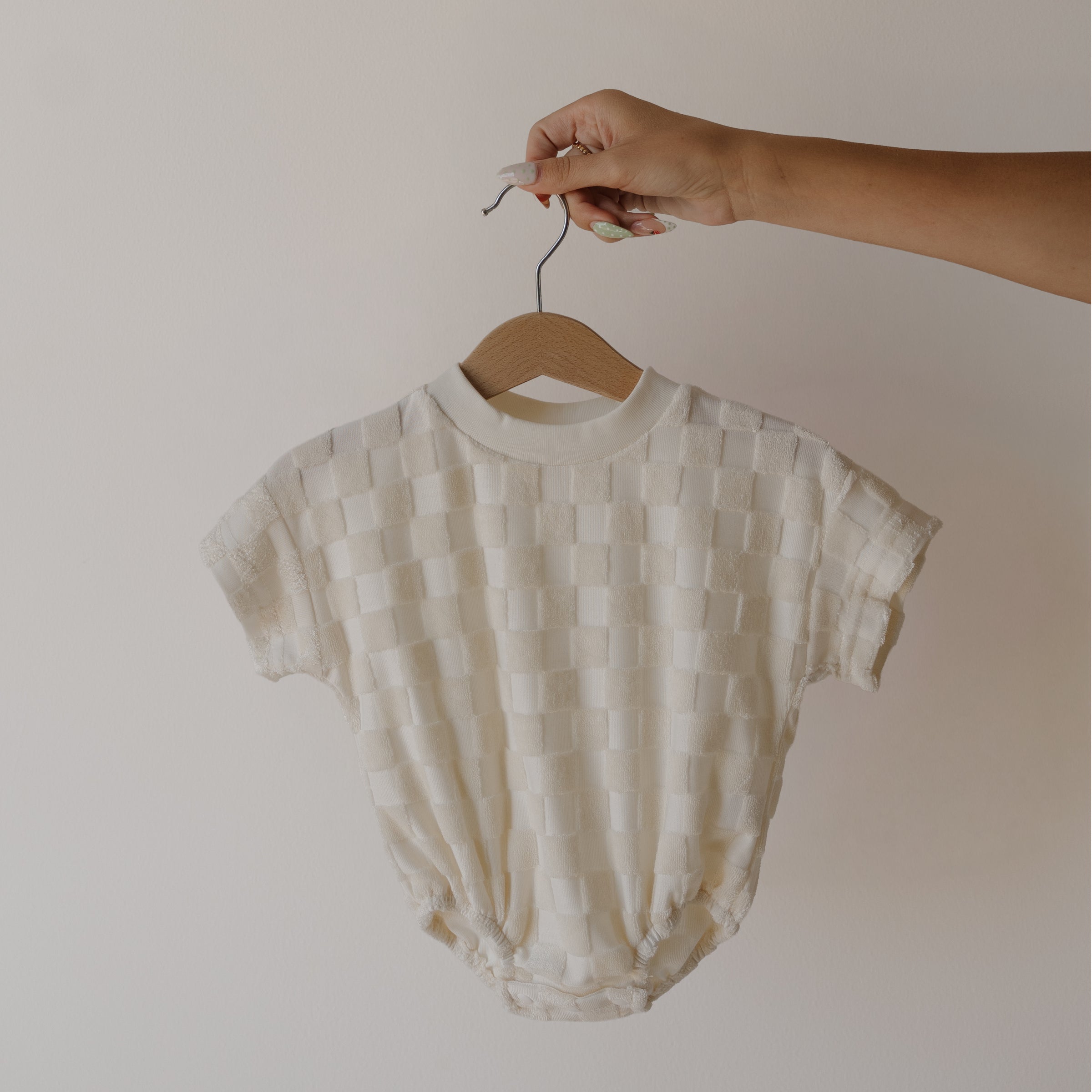 Terry T-Shirt Romper | Coconut Milk
