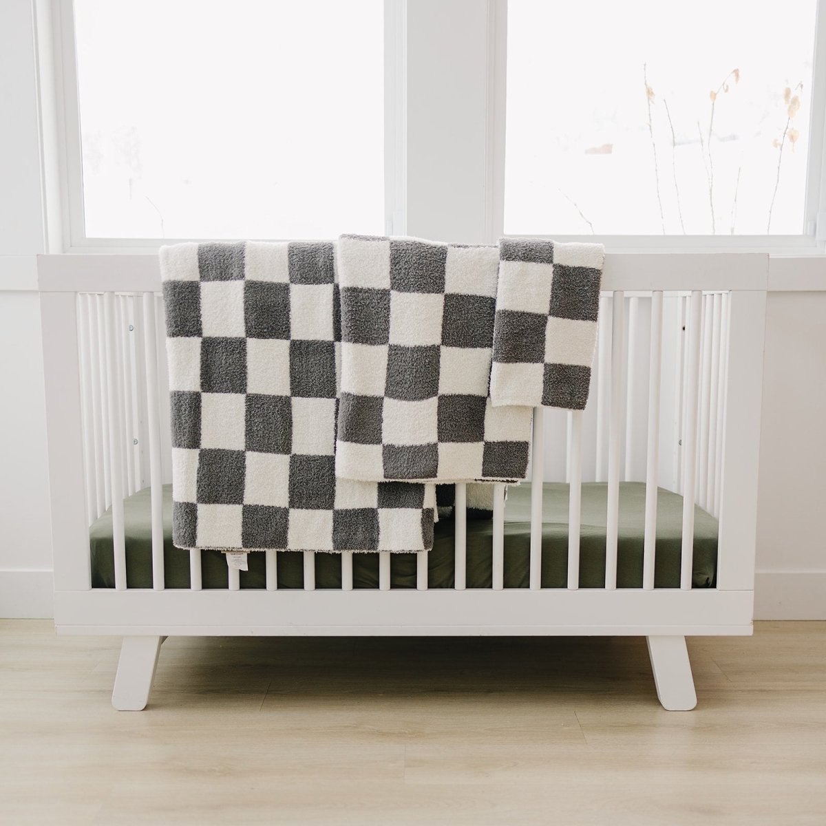 Charcoal Checkered Plush Blanket - LITTLE RAD THINGS