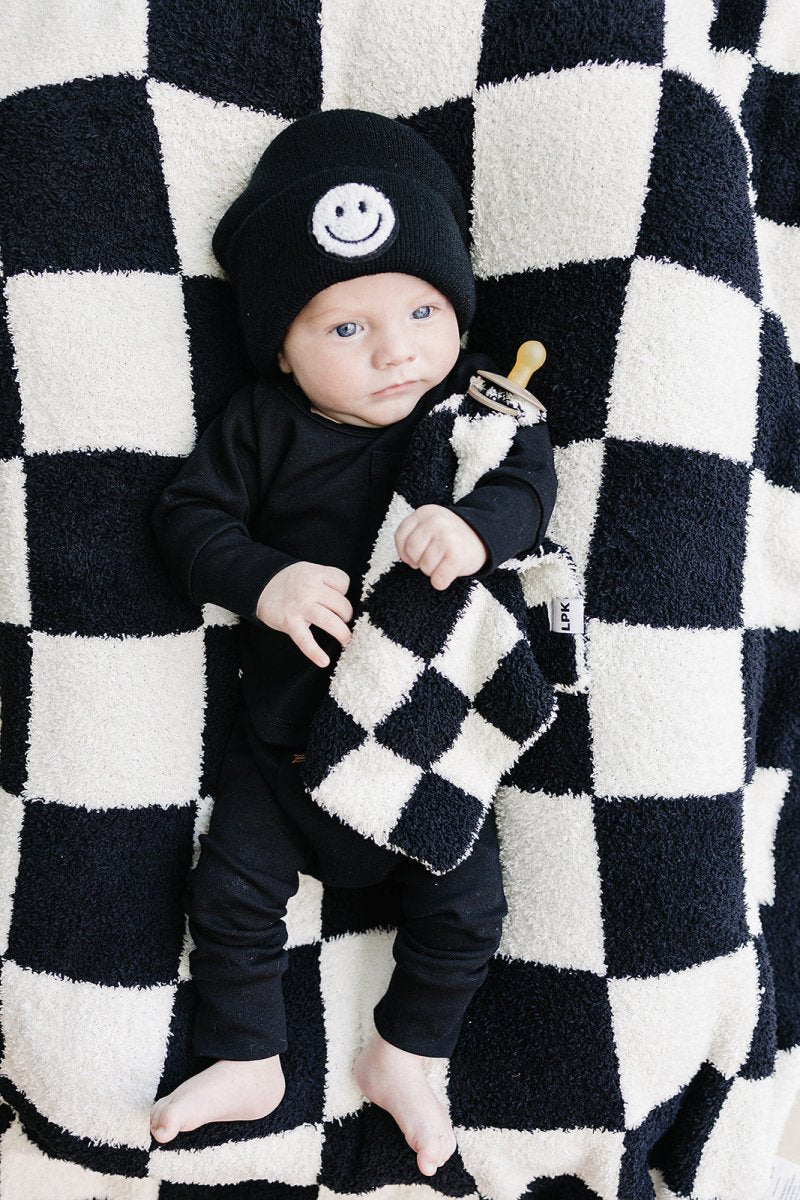 Checkered Plush Lovey | Black - LITTLE RAD THINGS