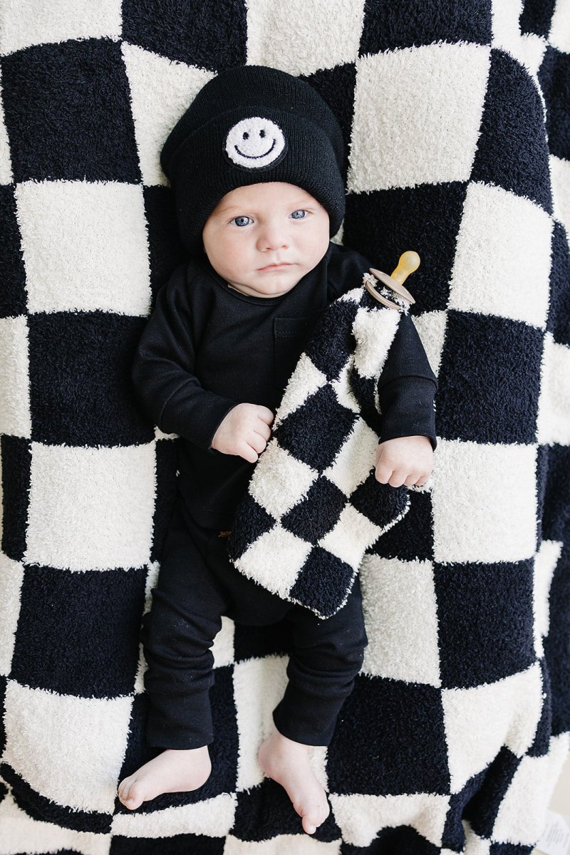 Checkered Plush Lovey | Black - LITTLE RAD THINGS