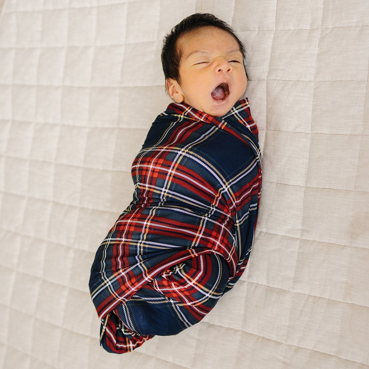 Christmas Plaid Bamboo Stretch Swaddle - LITTLE RAD THINGS