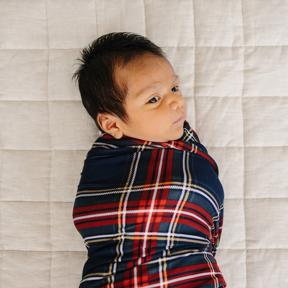Christmas Plaid Bamboo Stretch Swaddle - LITTLE RAD THINGS