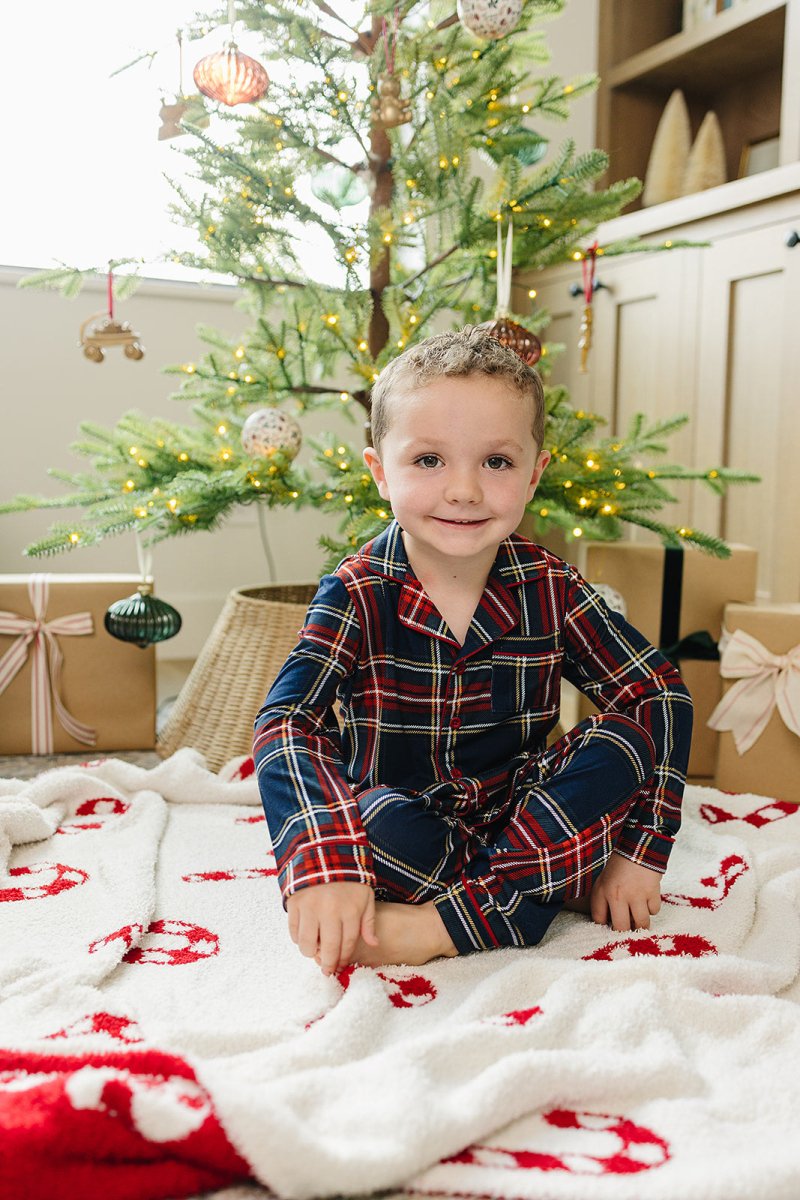 Christmas Plaid Collared Pajama Set - LITTLE RAD THINGS