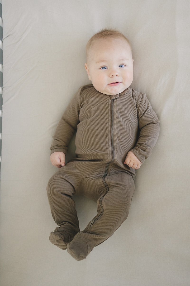 Cocoa Organic Cotton Ribbed Zipper - LITTLE RAD THINGS