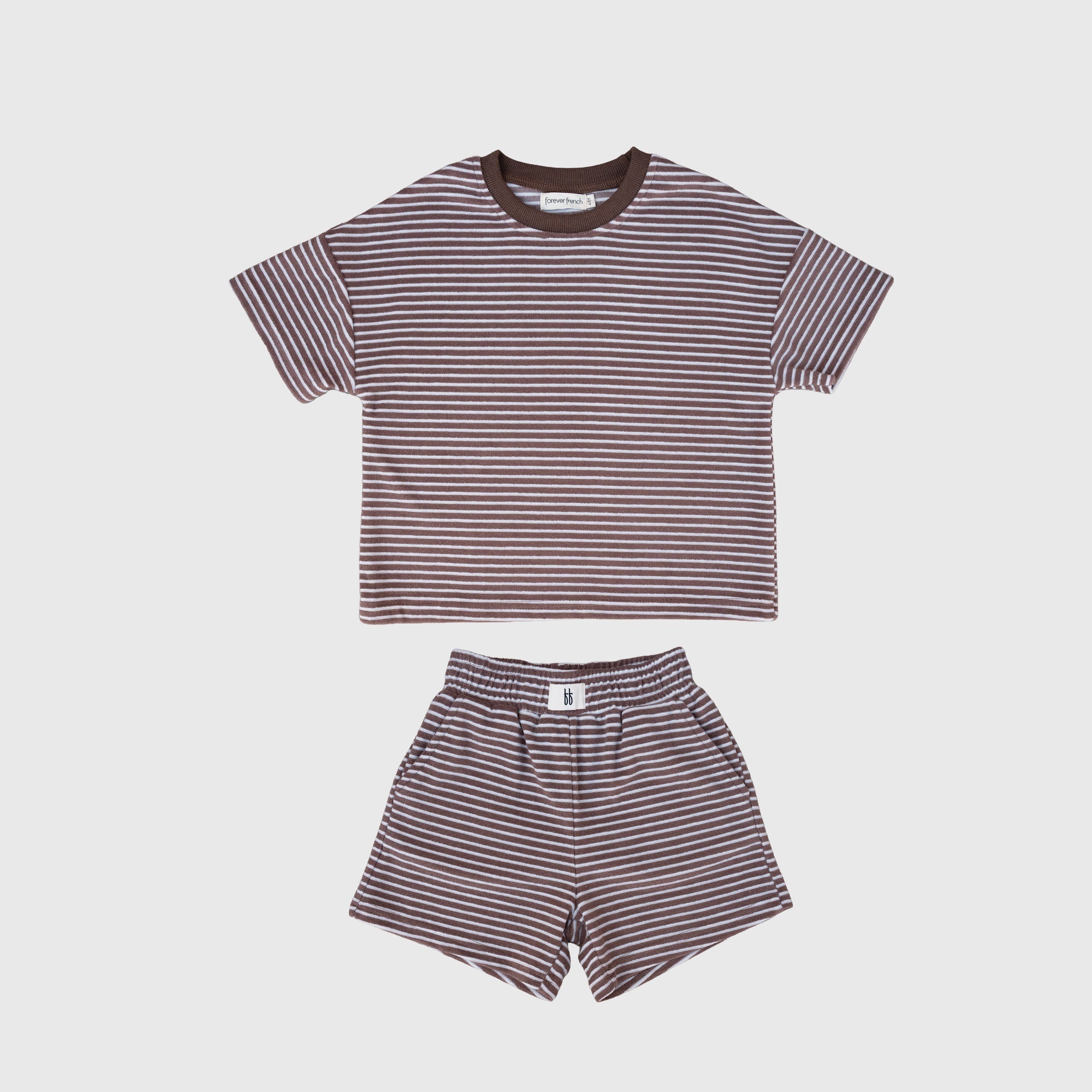Child Terry Short Set | Cola Stripe