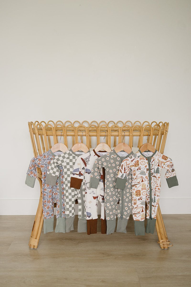 Construction Trucks Ribbed Bamboo Zipper - LITTLE RAD THINGS