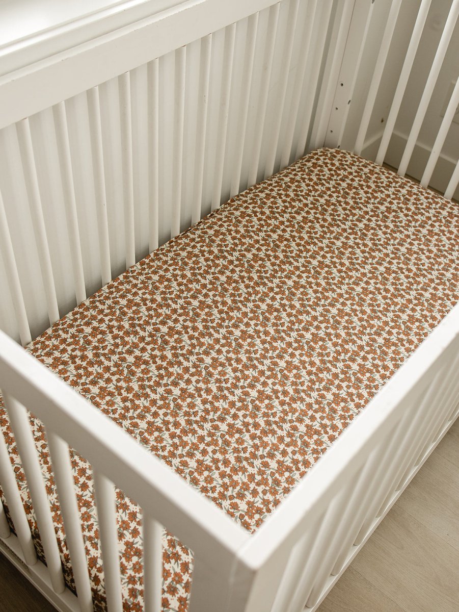 Cream Magnolia Bamboo Stretch Crib Sheet - LITTLE RAD THINGS