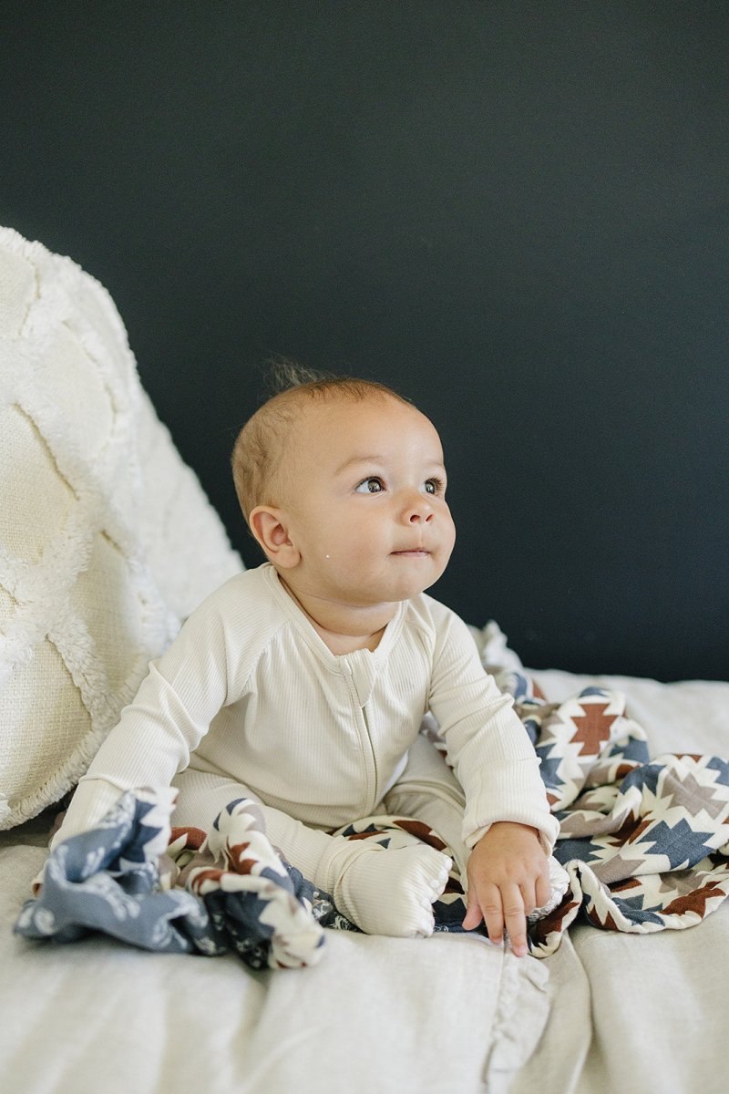 Cream Ribbed Bamboo Zipper - LITTLE RAD THINGS