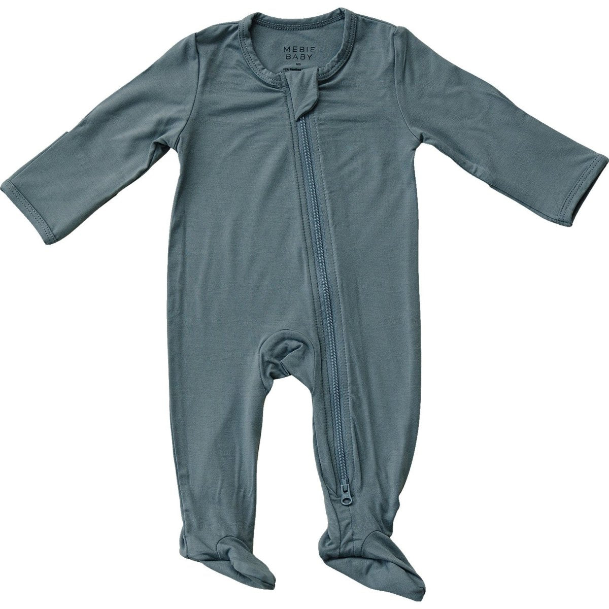 Dusty Blue Bamboo Footed Zipper - LITTLE RAD THINGS