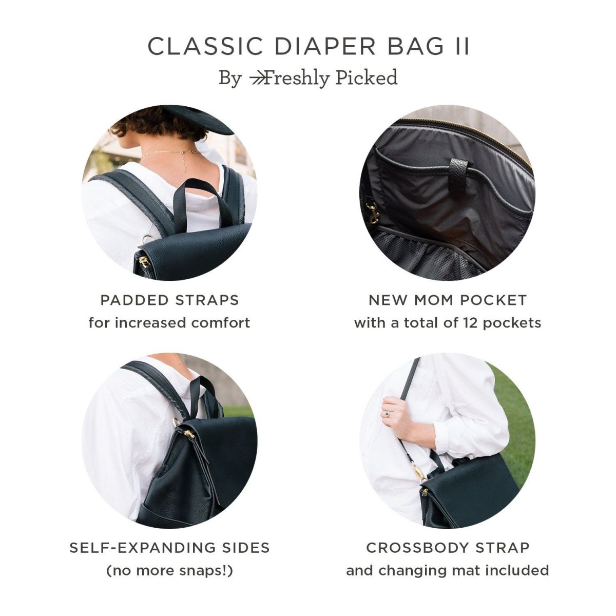 Ebony Classic Diaper Bag II - LITTLE RAD THINGS