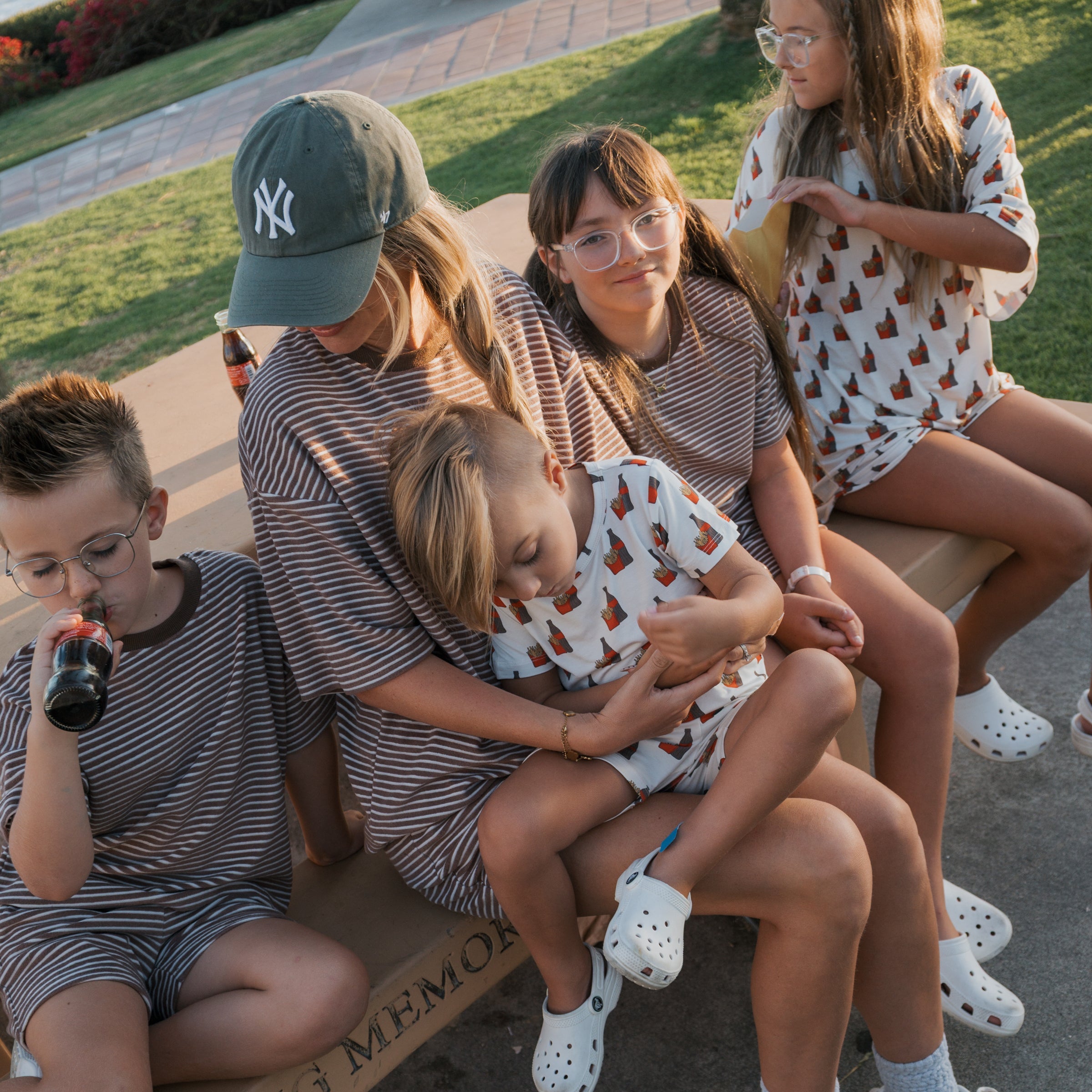 Child Terry Short Set | Cola Stripe