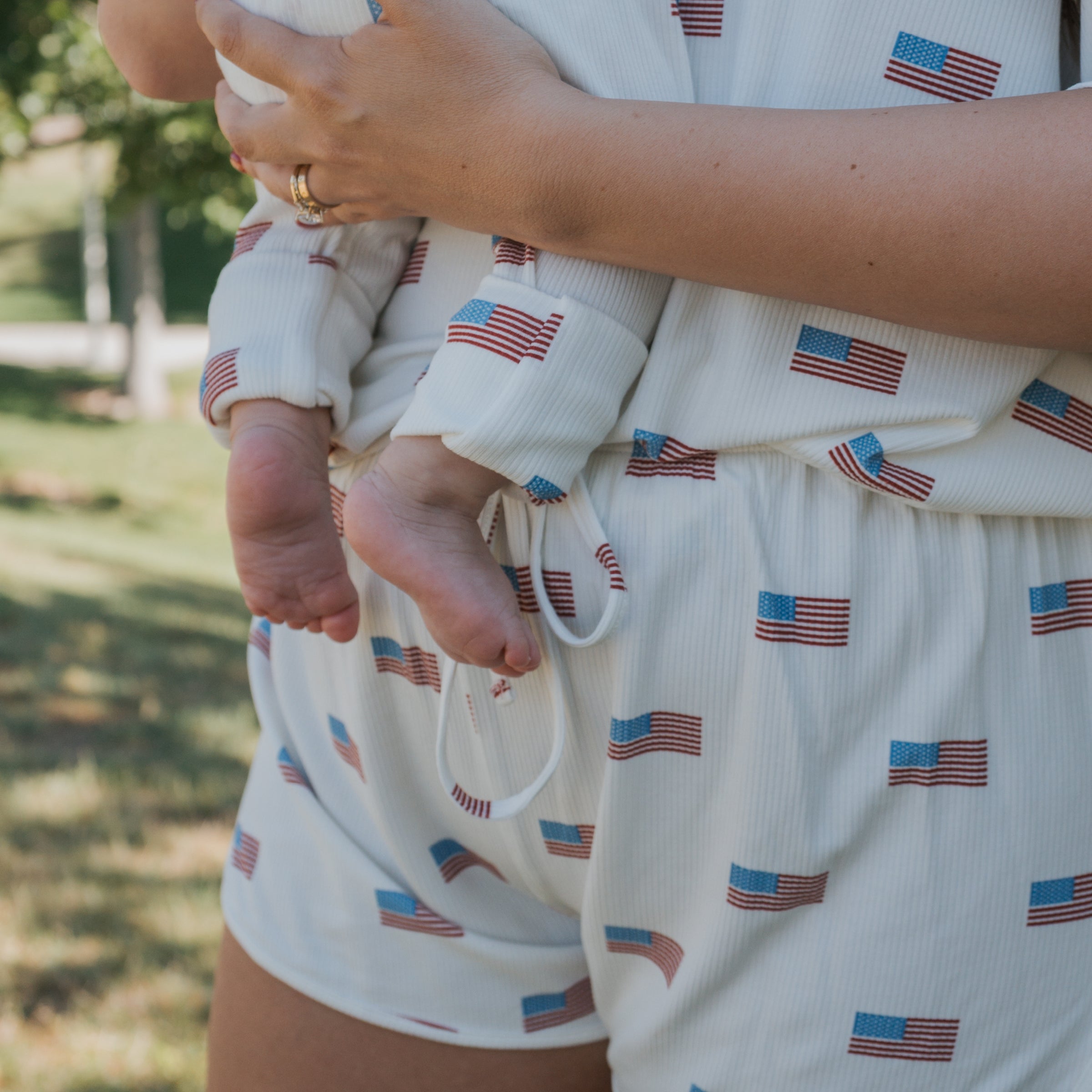 Women's Bamboo Short Set | Americana Ribbed