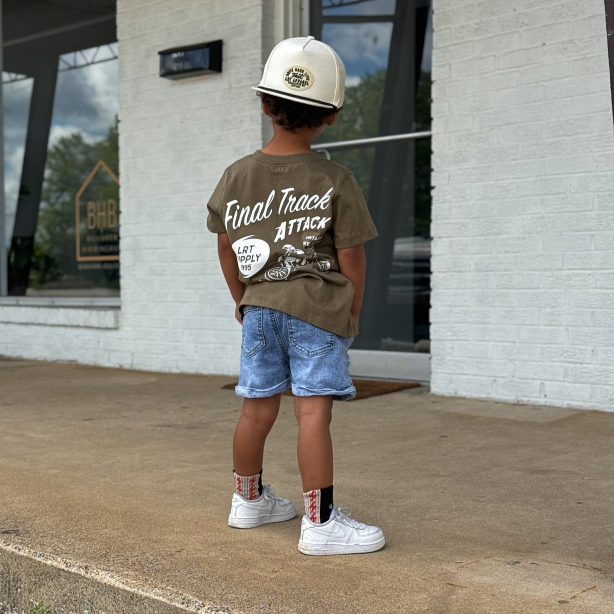 FINAL TRACK ATTACK TEE - MILITARY GREEN - LITTLE RAD THINGS