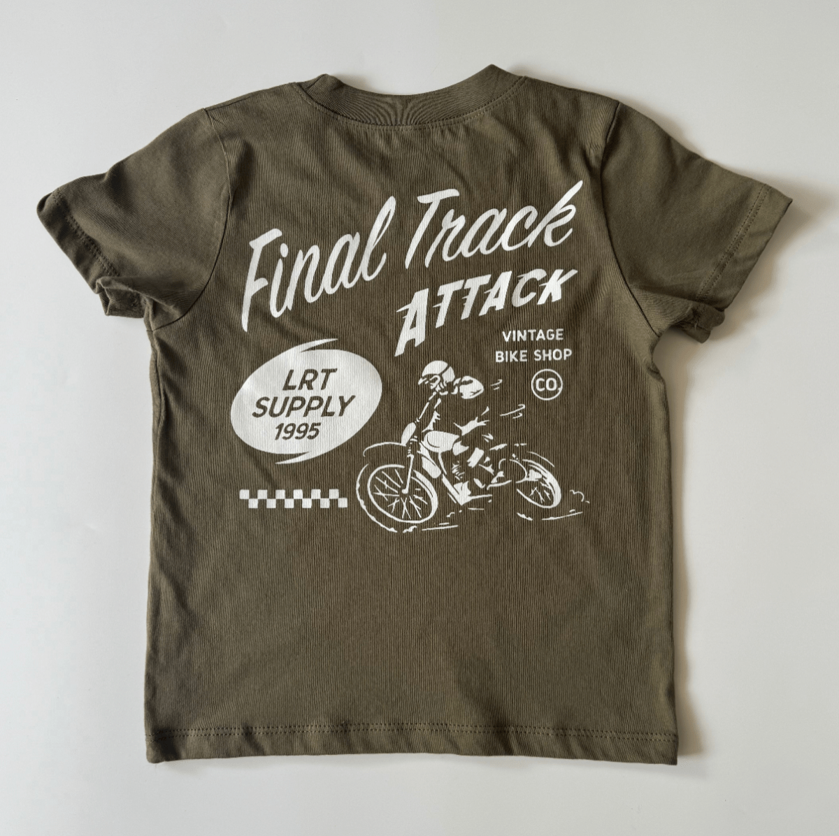 FINAL TRACK ATTACK TEE - MILITARY GREEN - LITTLE RAD THINGS