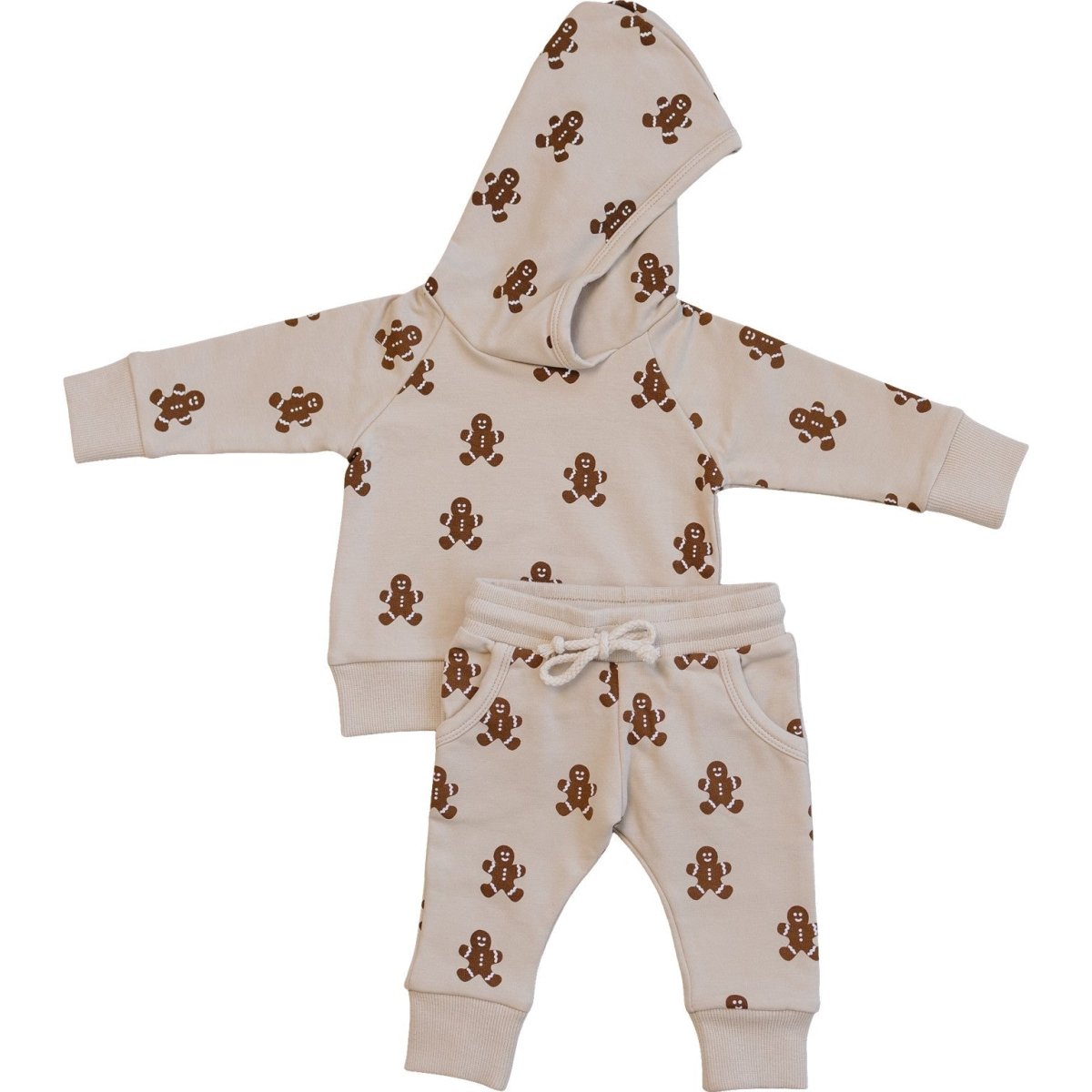 Gingerbread Hooded French Terry Set - LITTLE RAD THINGS
