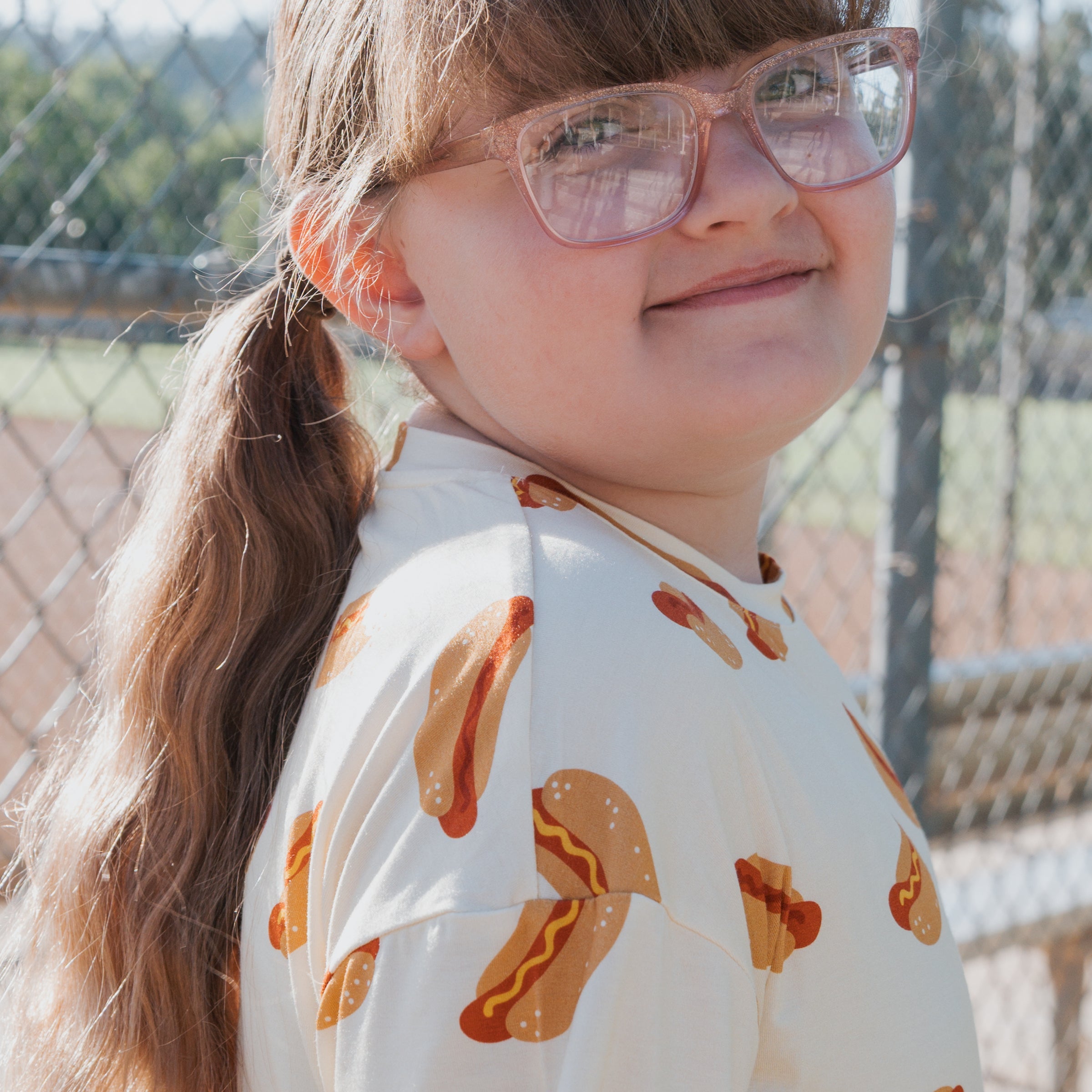 Girl's Bamboo Short Set | Hot Dogs