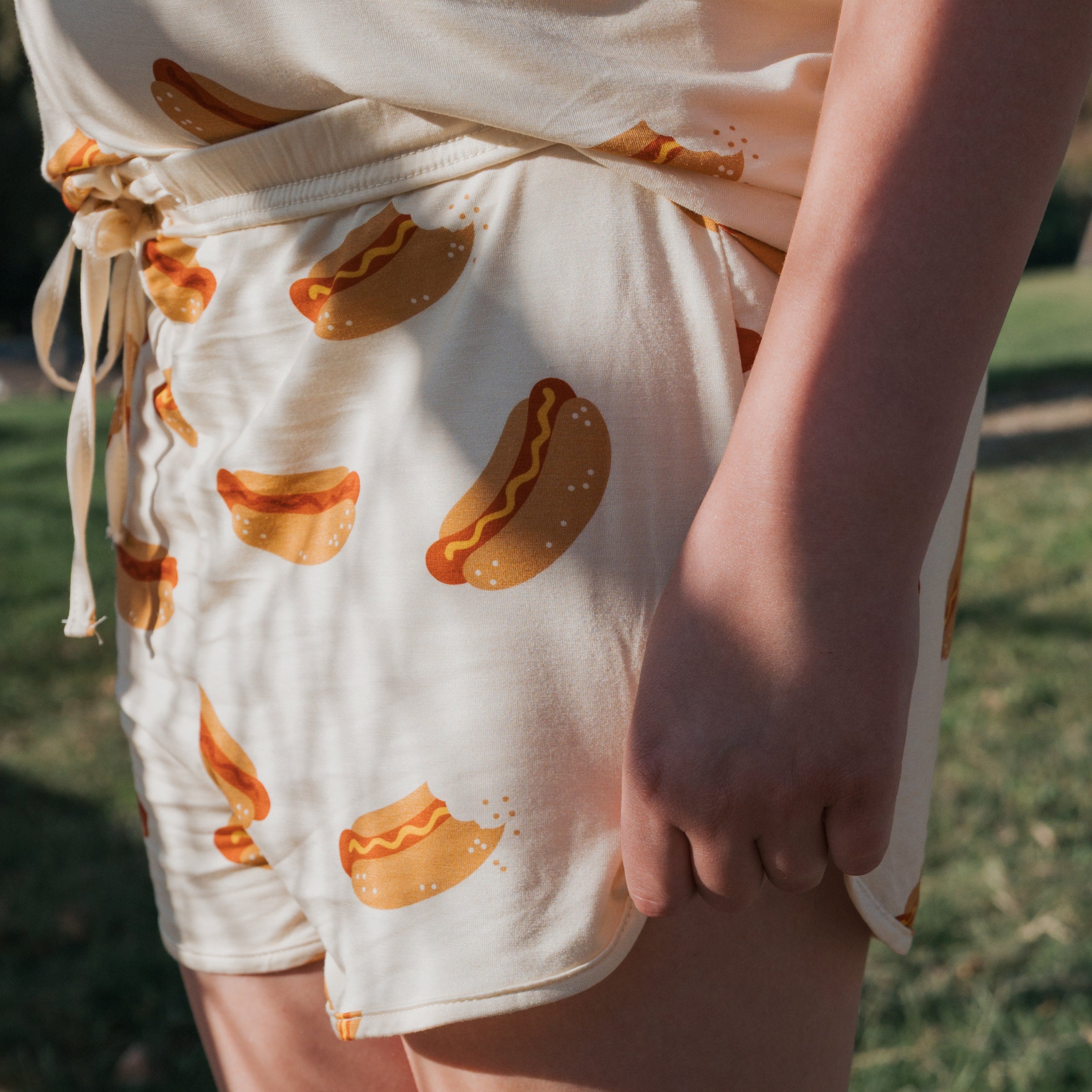 Girl's Bamboo Short Set | Hot Dogs