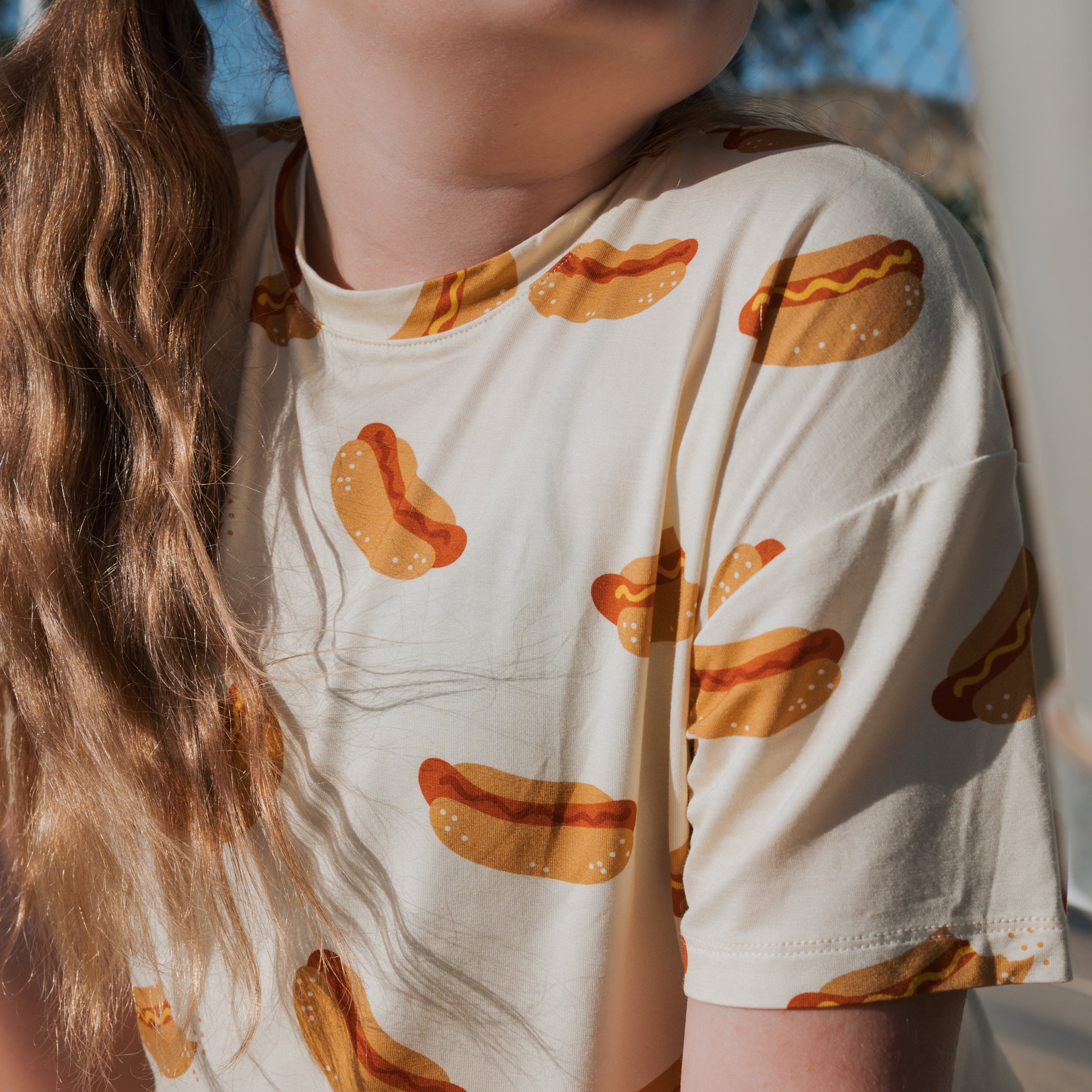 Girl's Bamboo Short Set | Hot Dogs