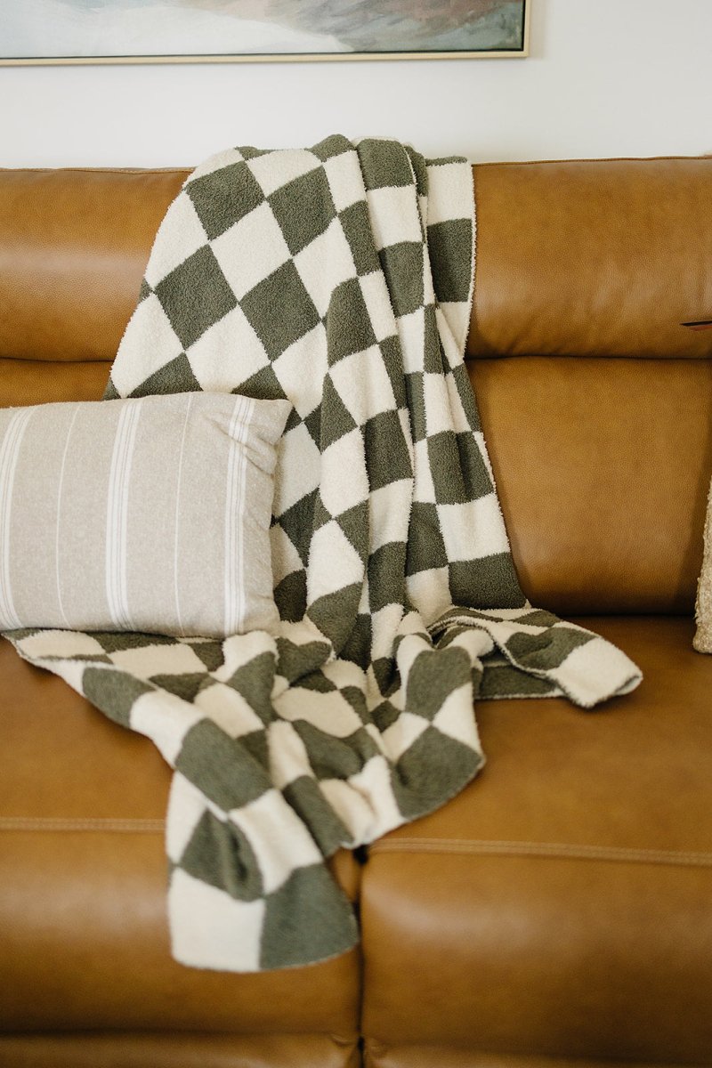 Green Checkered Plush Blanket - LITTLE RAD THINGS