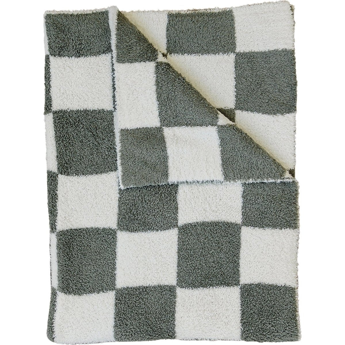 Green Checkered Plush Blanket - LITTLE RAD THINGS
