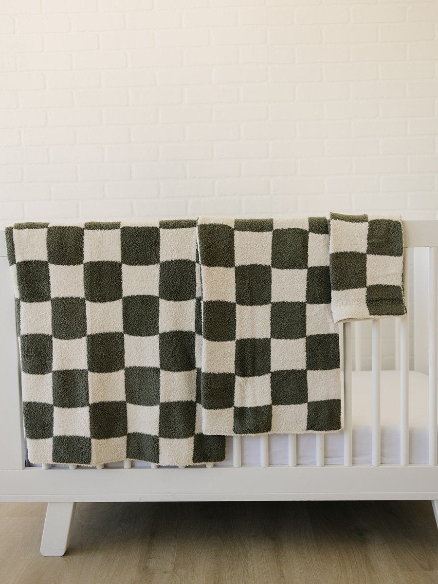 Green Checkered Plush Blanket - LITTLE RAD THINGS