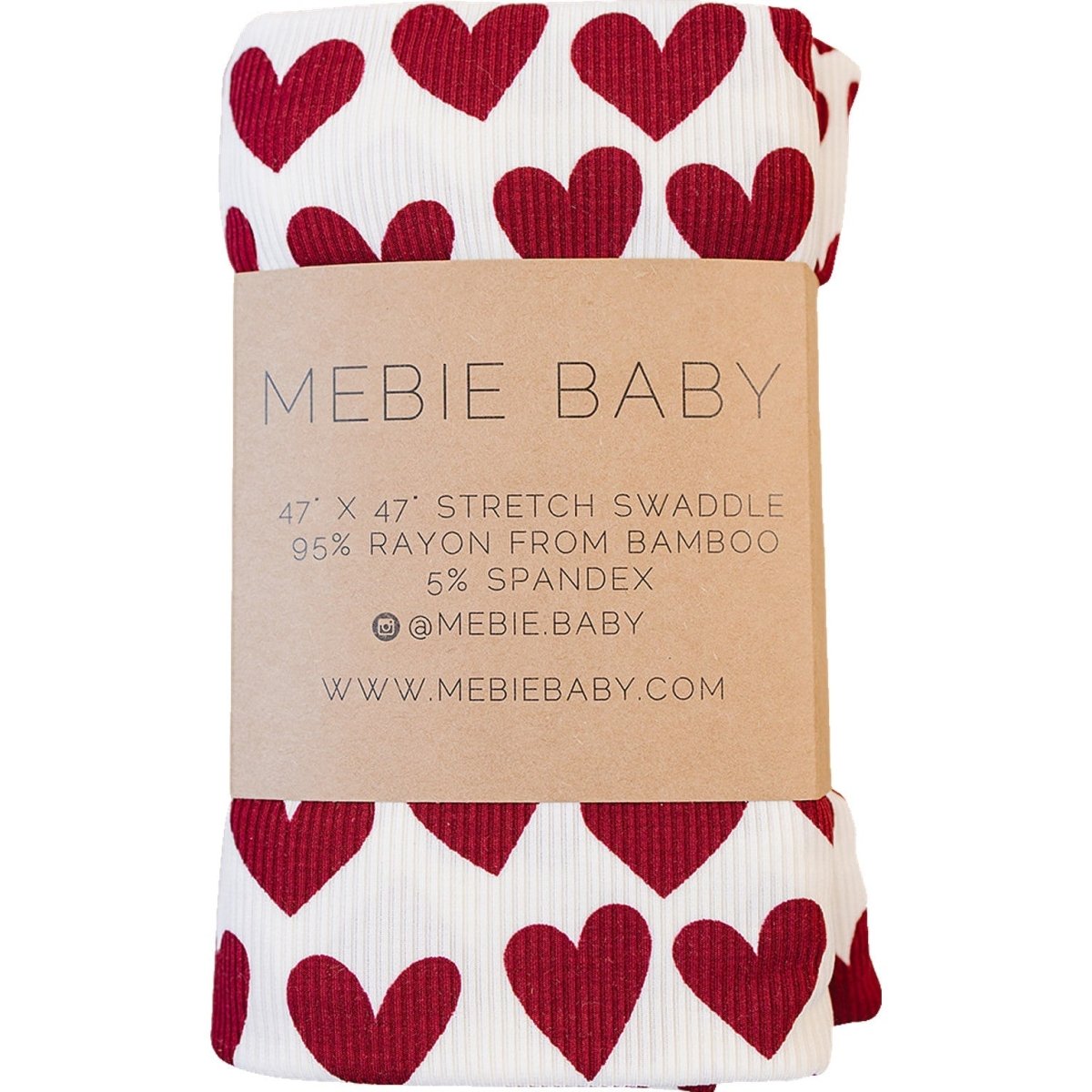 Hearts Ribbed Bamboo Stretch Swaddle - LITTLE RAD THINGS
