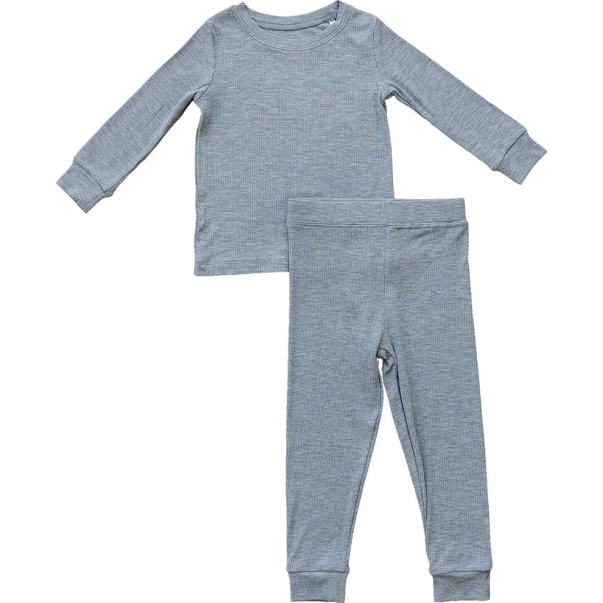 Heather Grey Ribbed Bamboo Cozy Set - LITTLE RAD THINGS
