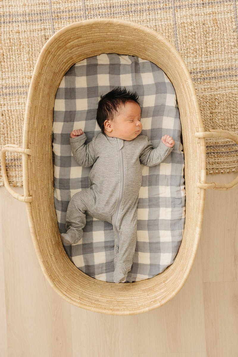 Heather Grey Ribbed Bamboo Zipper - LITTLE RAD THINGS