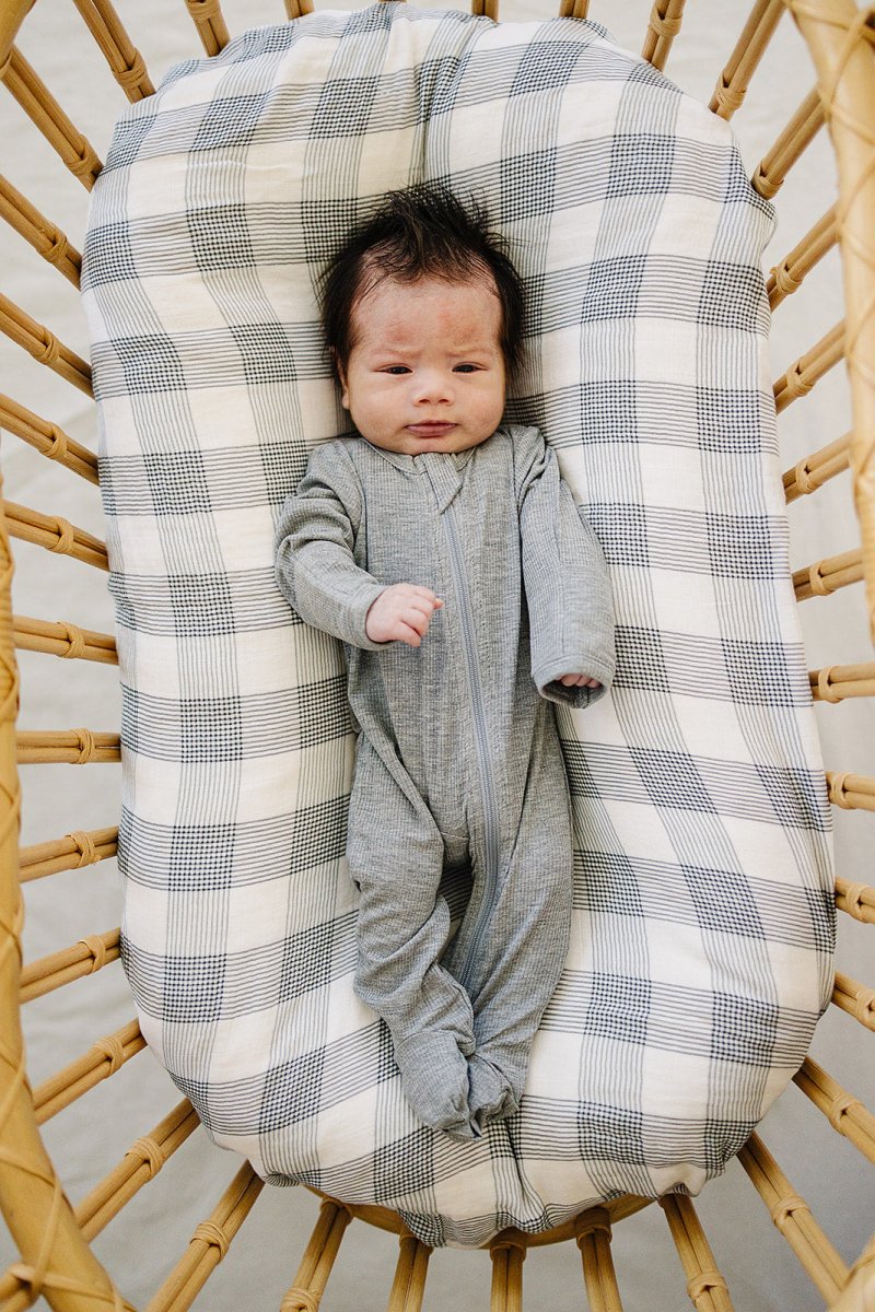 Heather Grey Ribbed Bamboo Zipper - LITTLE RAD THINGS