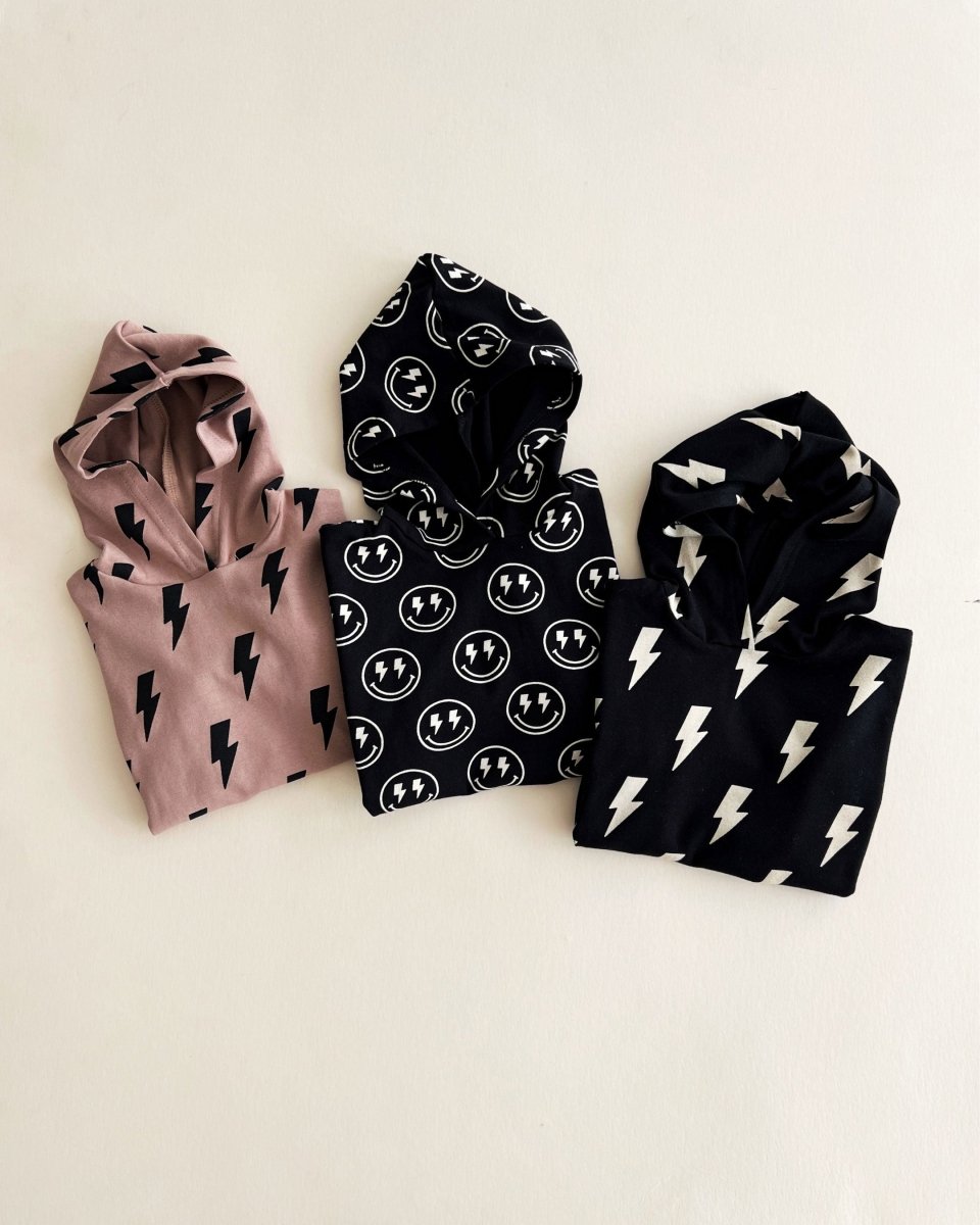 Hooded Bubble Romper | Mocha Bolts - LITTLE RAD THINGS