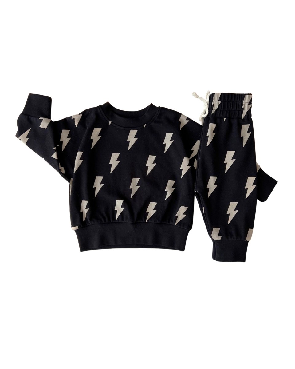 Jogger Set | Black Bolts - LITTLE RAD THINGS