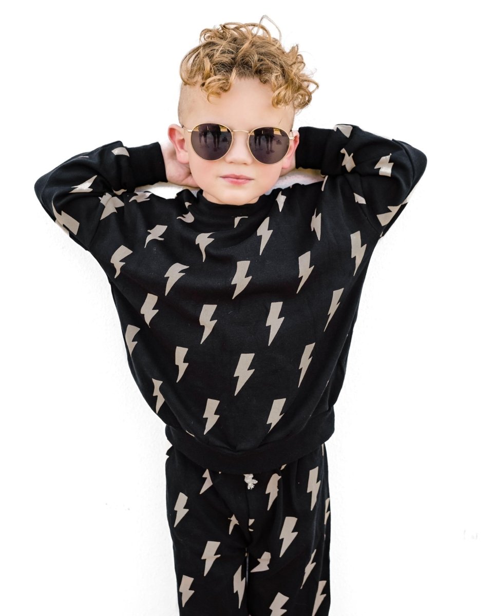 Jogger Set | Black Bolts - LITTLE RAD THINGS