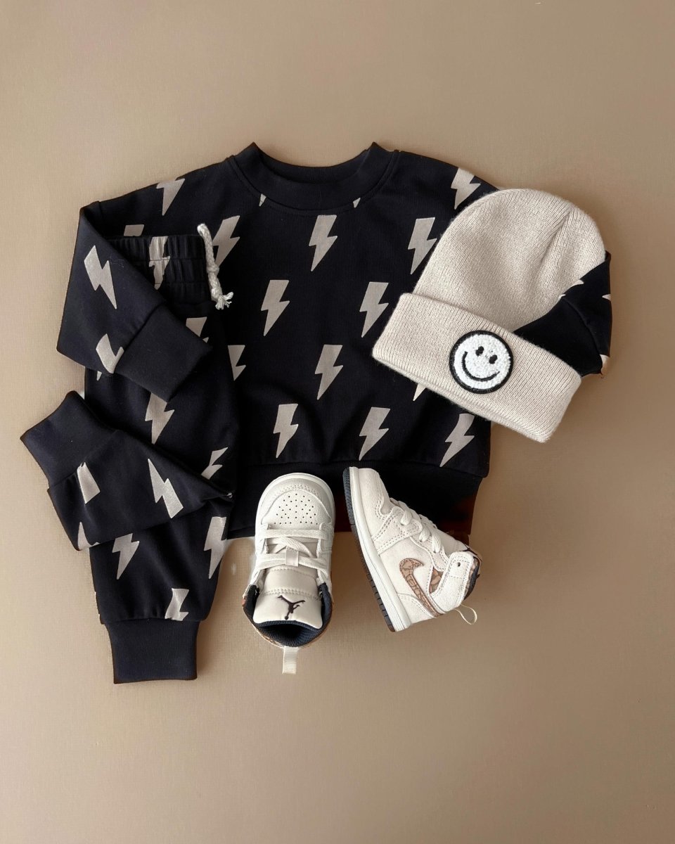 Jogger Set | Black Bolts - LITTLE RAD THINGS