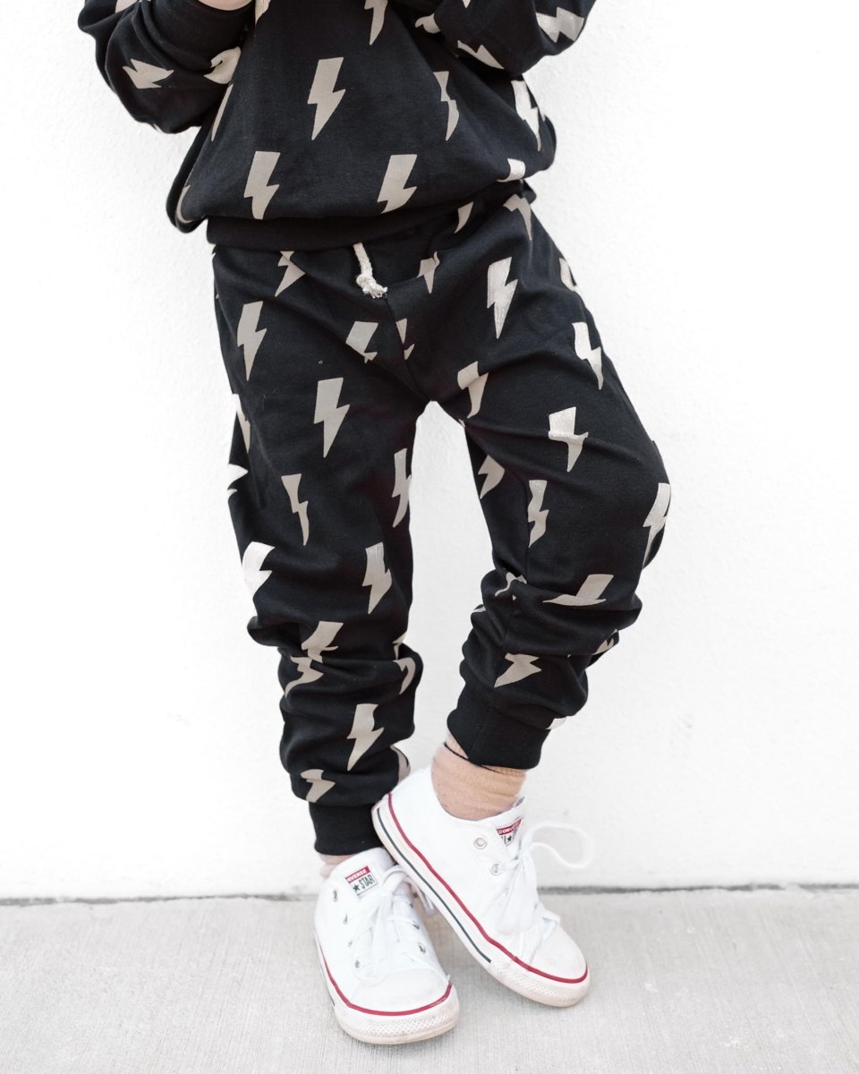 Jogger Set | Black Bolts - LITTLE RAD THINGS