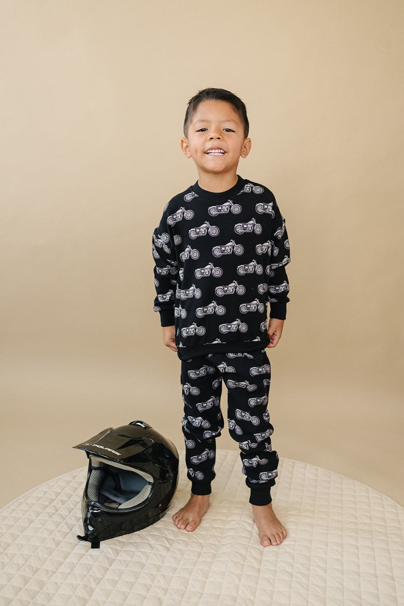 Jogger Set | Born to Ride Black - LITTLE RAD THINGS