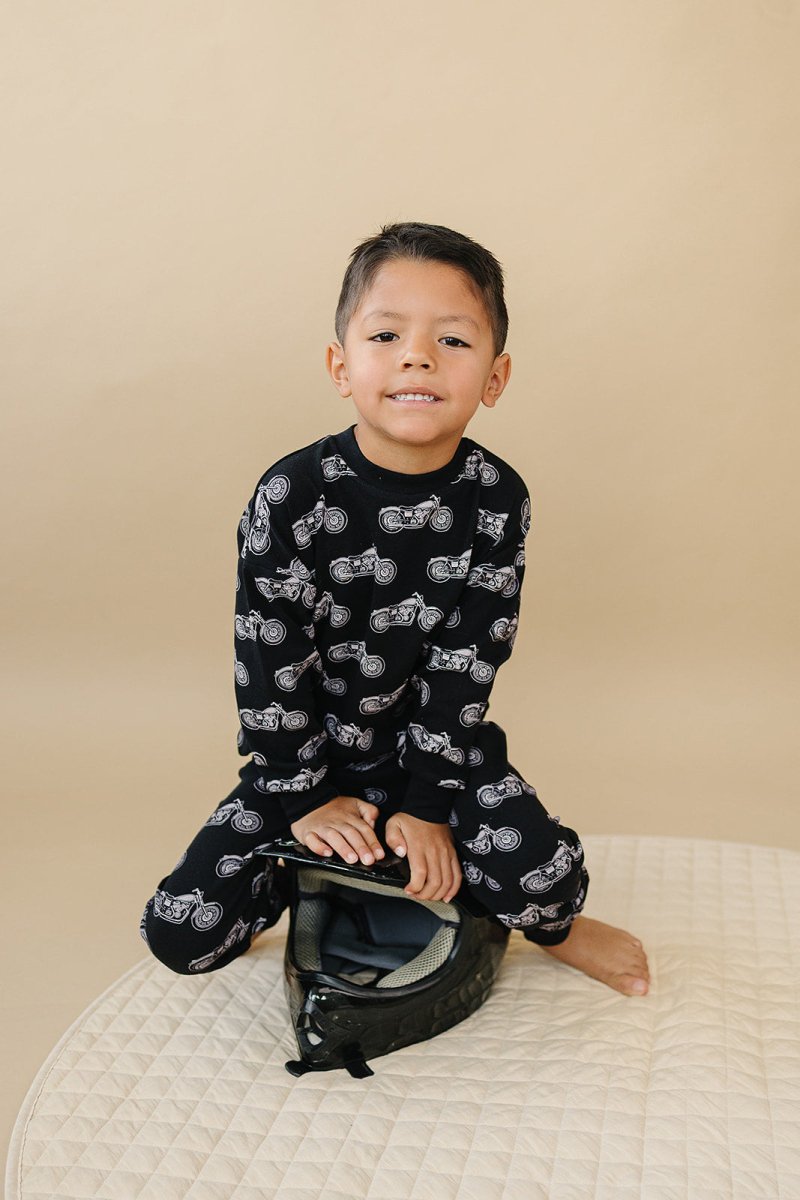 Jogger Set | Born to Ride Black - LITTLE RAD THINGS