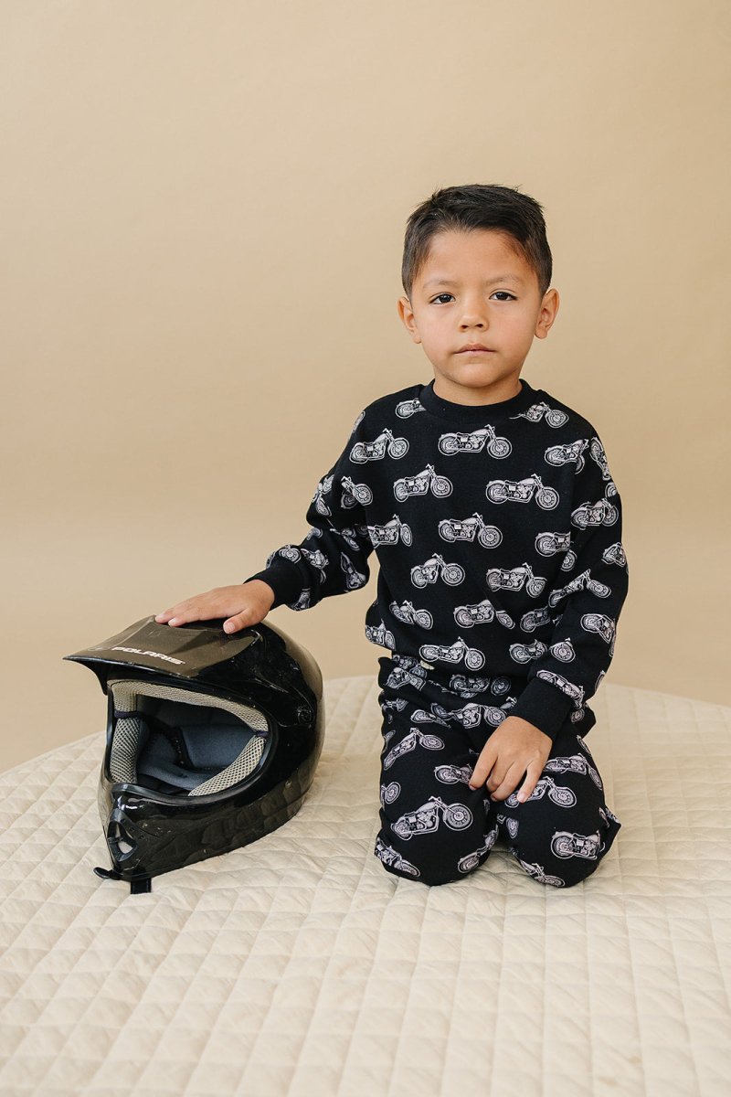 Jogger Set | Born to Ride Black - LITTLE RAD THINGS