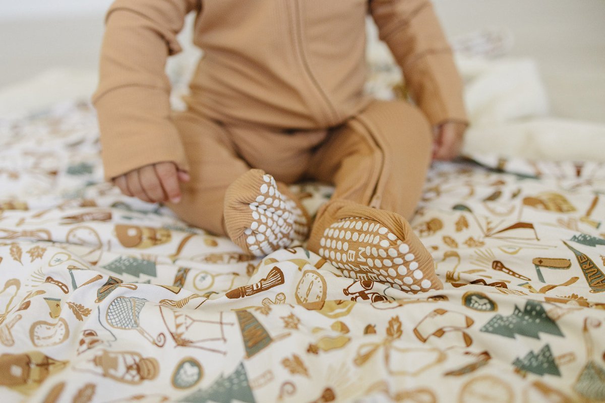 Latte Ribbed Bamboo Zipper - LITTLE RAD THINGS