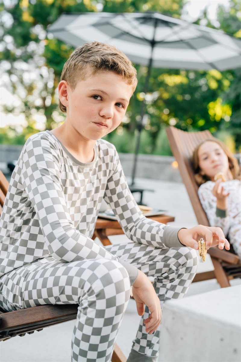 Light Green Checkered Bamboo Cozy Set - LITTLE RAD THINGS