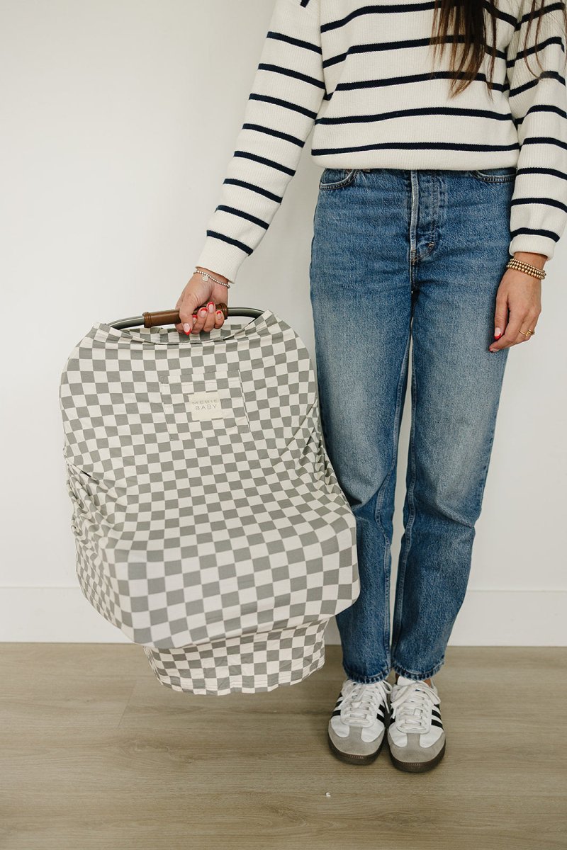 Light Green Checkered Bamboo Multi - Use Cover - LITTLE RAD THINGS