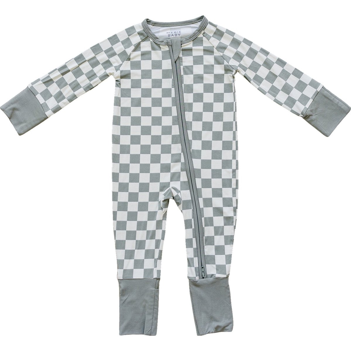 Light Green Checkered Bamboo Zipper - LITTLE RAD THINGS