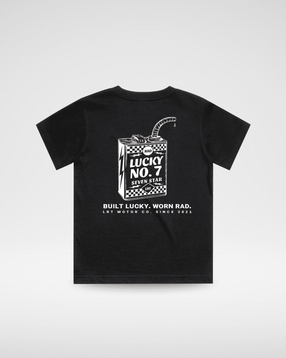 LUCKY NO. 7 TEE - BLACK - LITTLE RAD THINGS