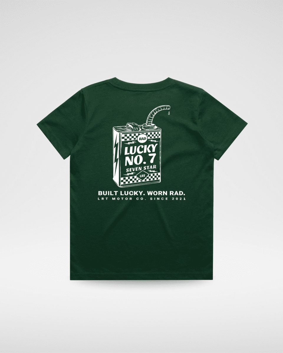 LUCKY NO. 7 TEE - LIMITED EDITION FOREST GREEN - LITTLE RAD THINGS