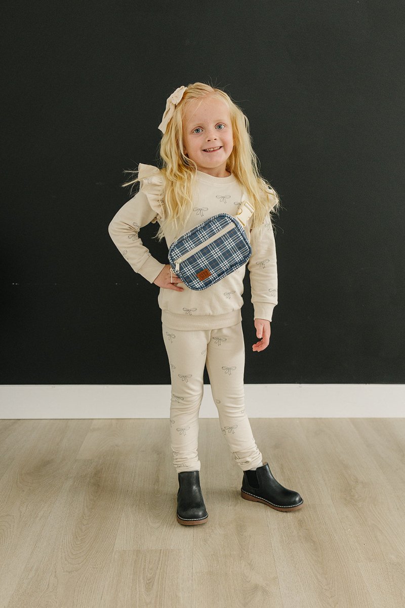 Navy Plaid Mini Fanny Pack - LITTLE RAD THINGS