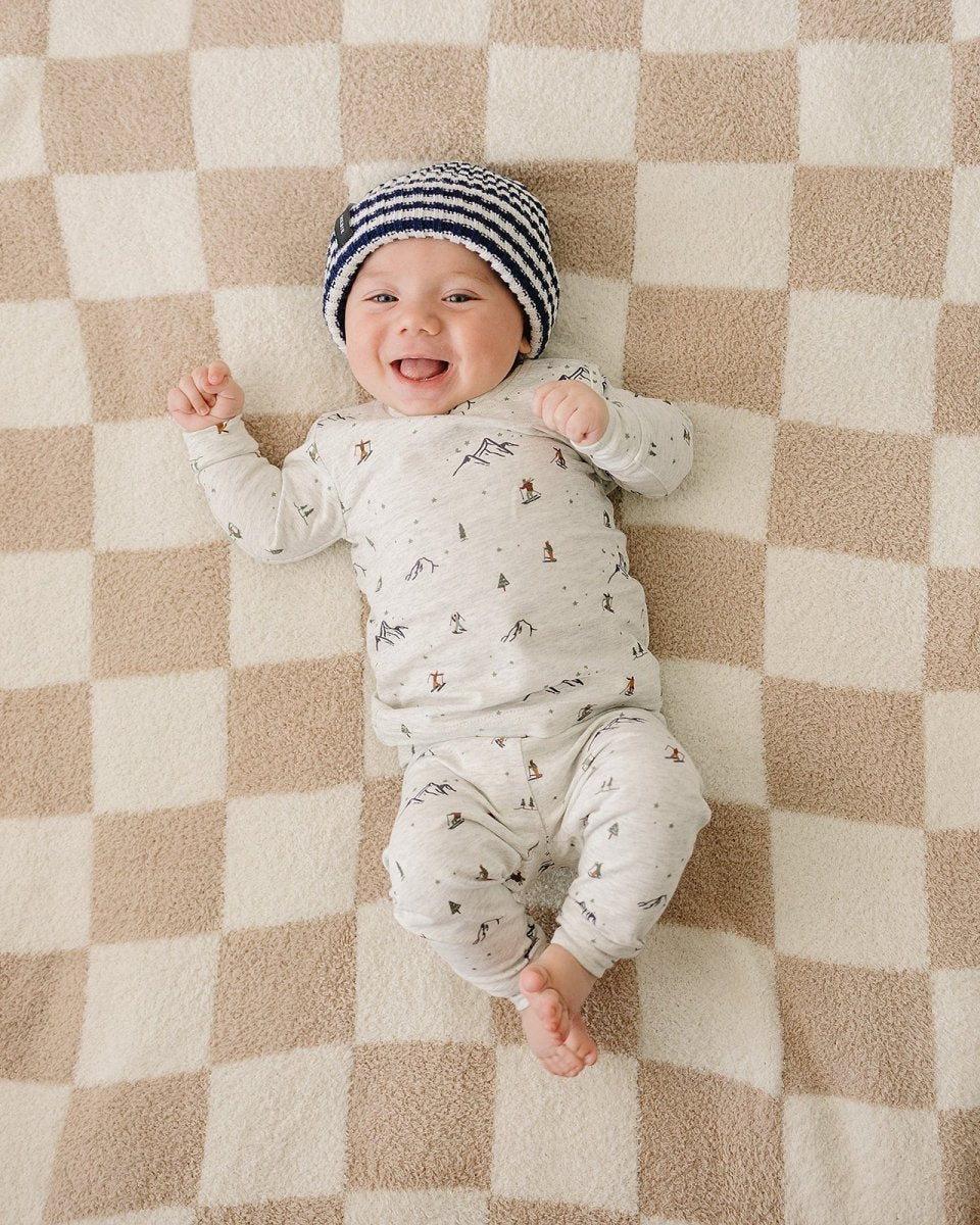 Navy & White Stripe Chunky Knit Beanie - LITTLE RAD THINGS