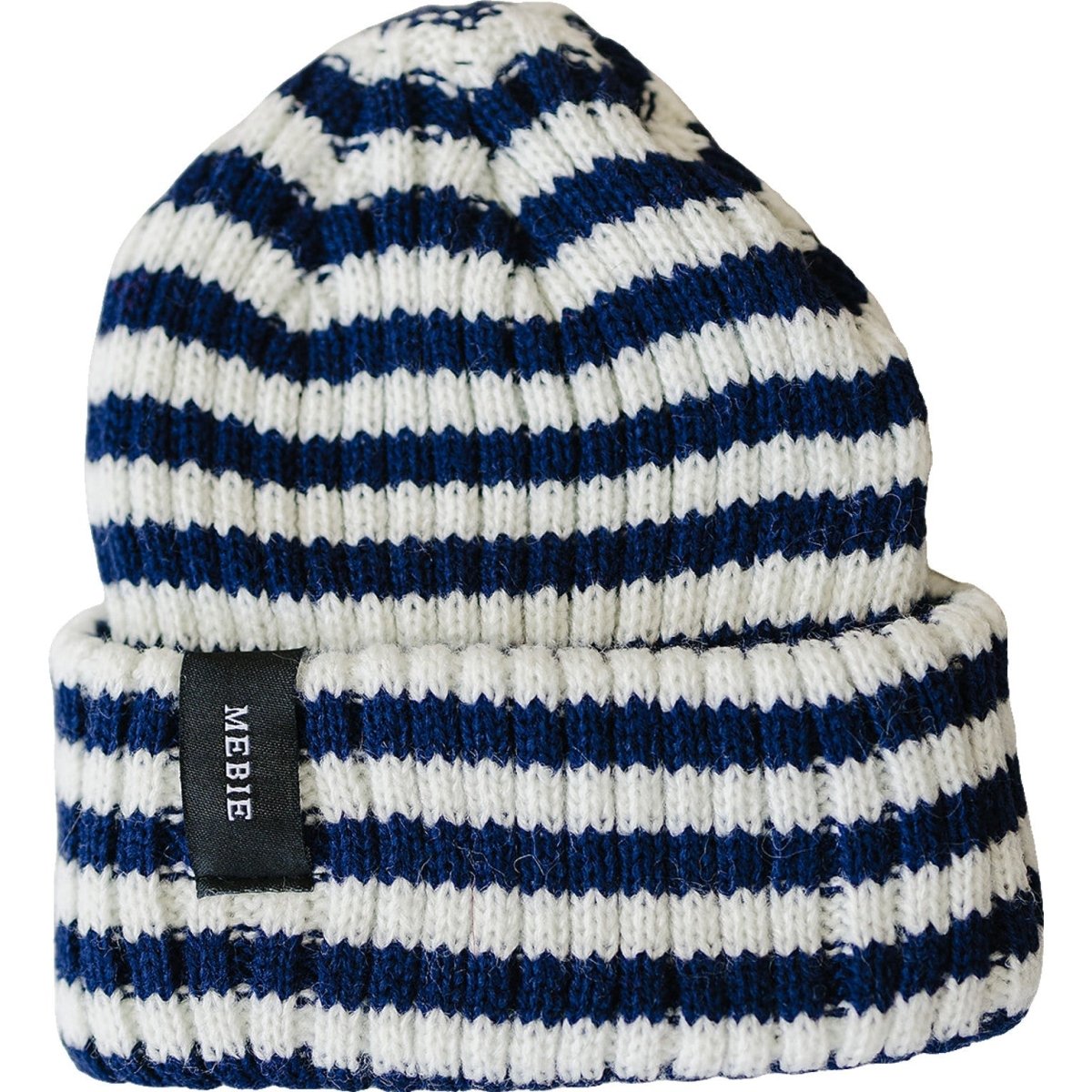 Navy & White Stripe Chunky Knit Beanie - LITTLE RAD THINGS