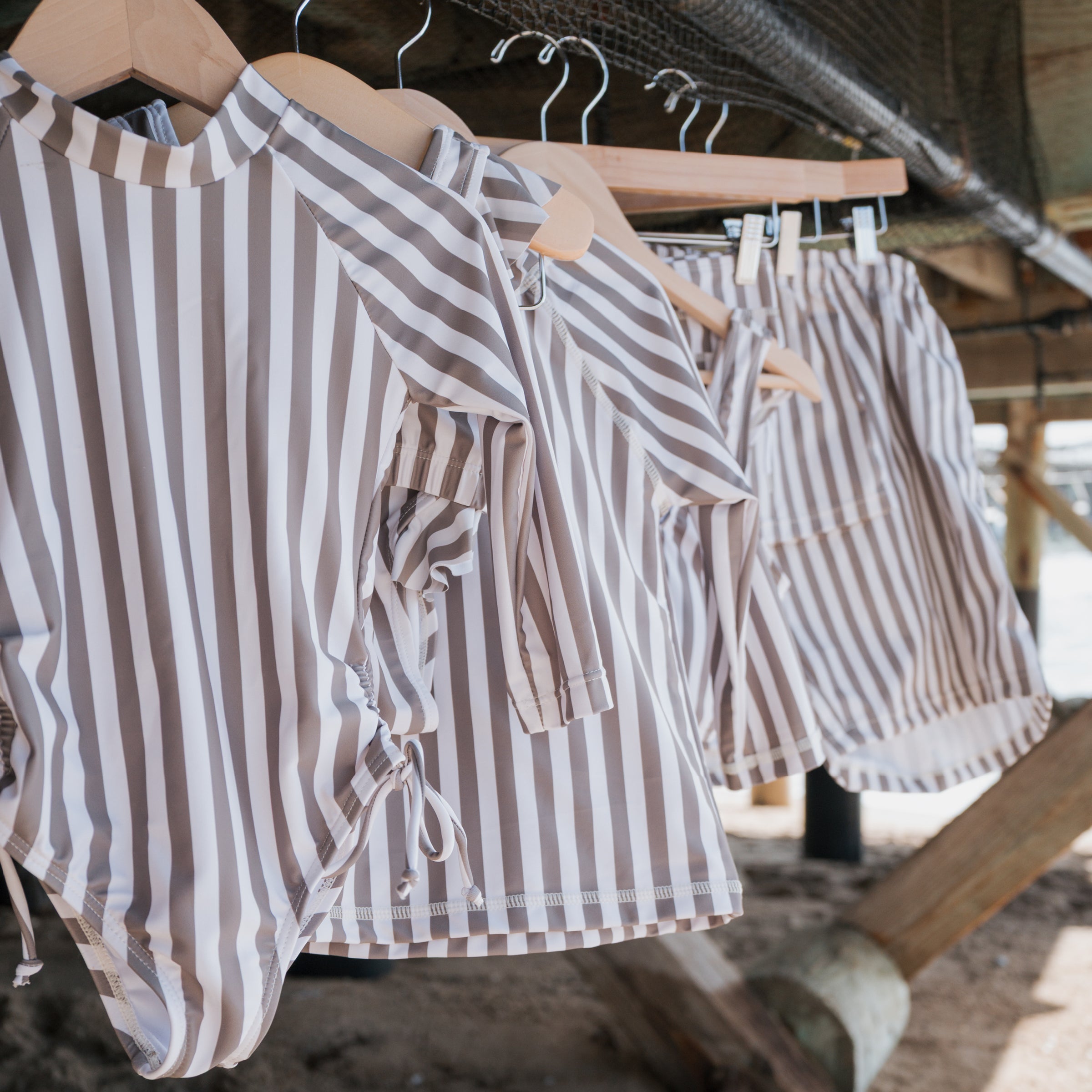 Girl's Two Piece Swimsuit | Olive Stripe