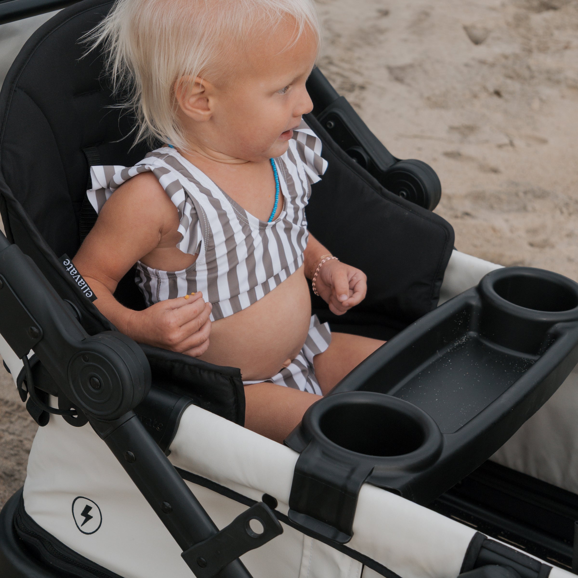 Girl's Two Piece Swimsuit | Olive Stripe